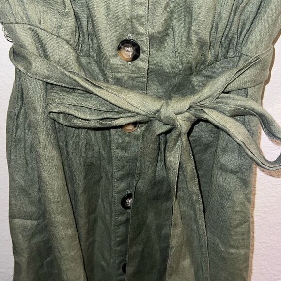 ✨Boden Linen Mini Shirt Green Sz. 4P Dress✨ - Picture 5 of 5